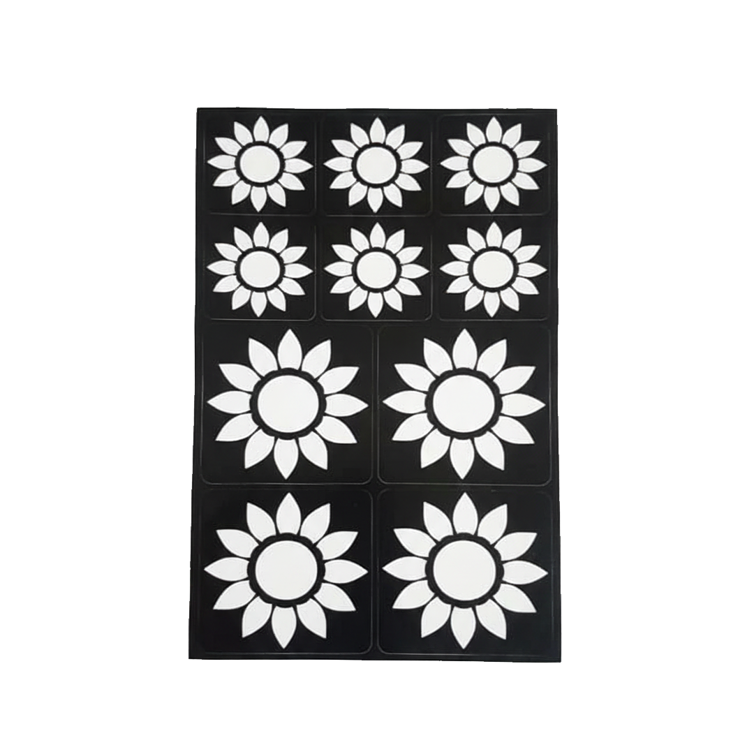 Henna Stencil, Elegant Decorative Design - Classic Sunflower