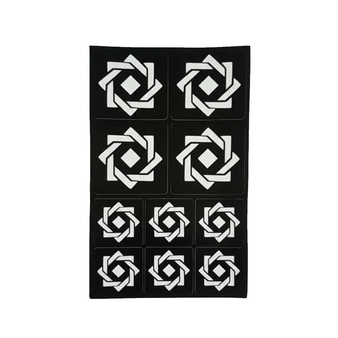 Henna Stencil, Elegant Decorative Design - Geometric Swirl Square