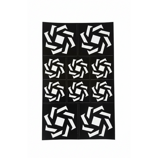 Henna Stencil, Elegant Decorative Design - Swirling Square Henna Stencil