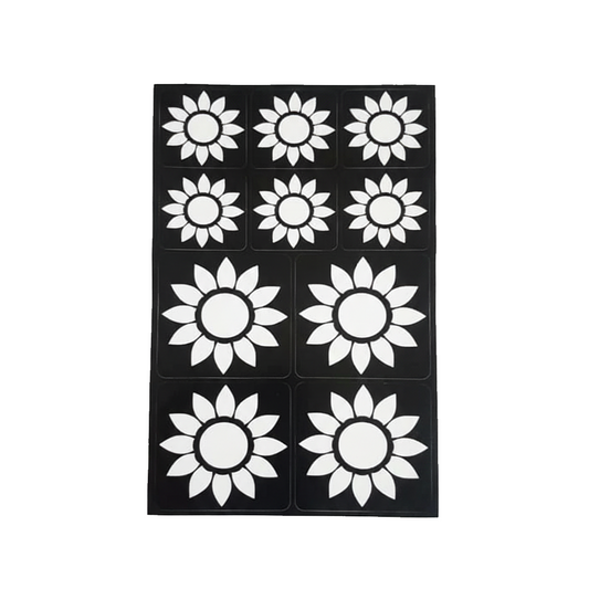 Henna Stencil, Elegant Decorative Design - Classic Sunflower