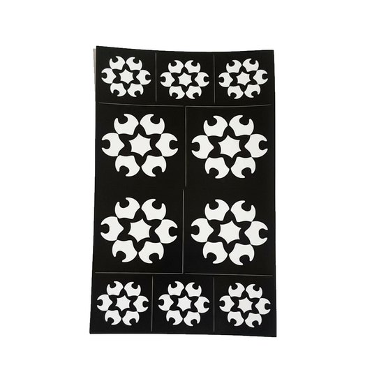 Henna Stencil, Elegant Decorative Design - Interlocking Petal Bloom