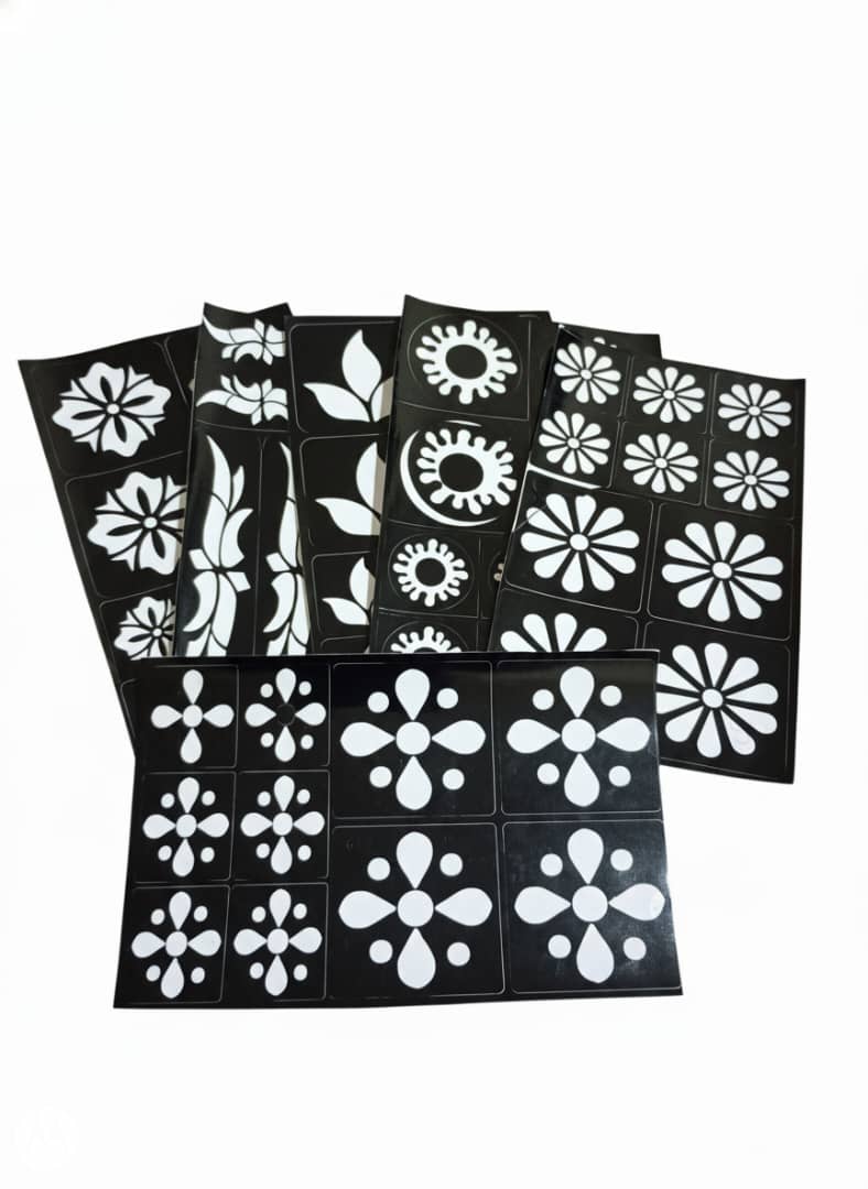 Henna Stencil, Elegant Decorative Design - 6 Assorted
