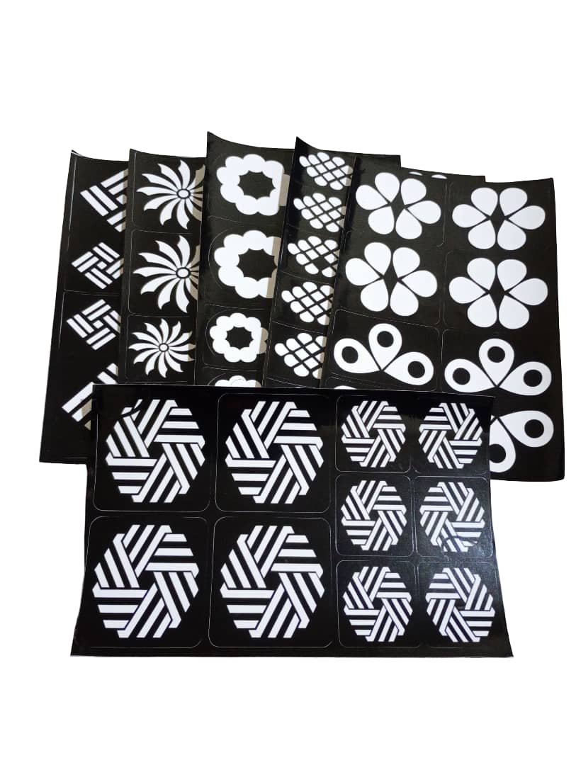 Henna Stencil, Elegant Decorative Design - 6 Assorted