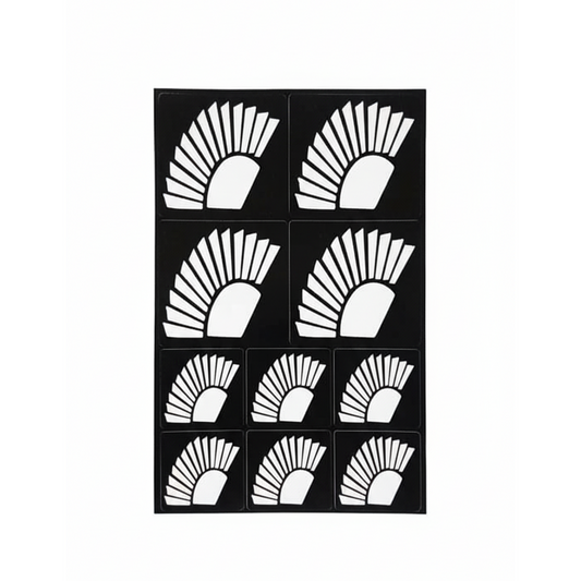 Henna Stencil, Elegant Decorative Design - Radiant Fan Burst
