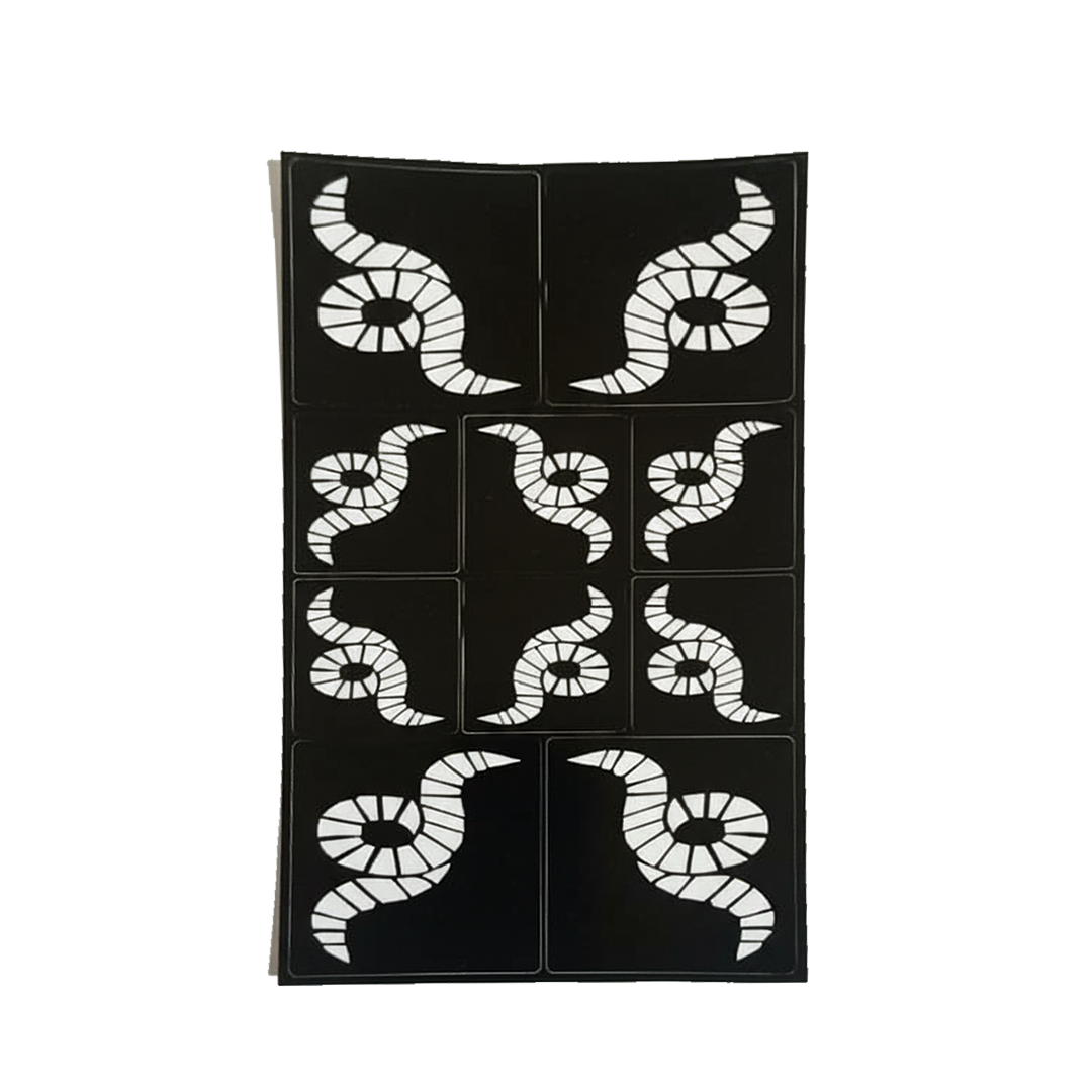 Henna Stencil, Elegant Decorative Design - Segmented Serpent Coil