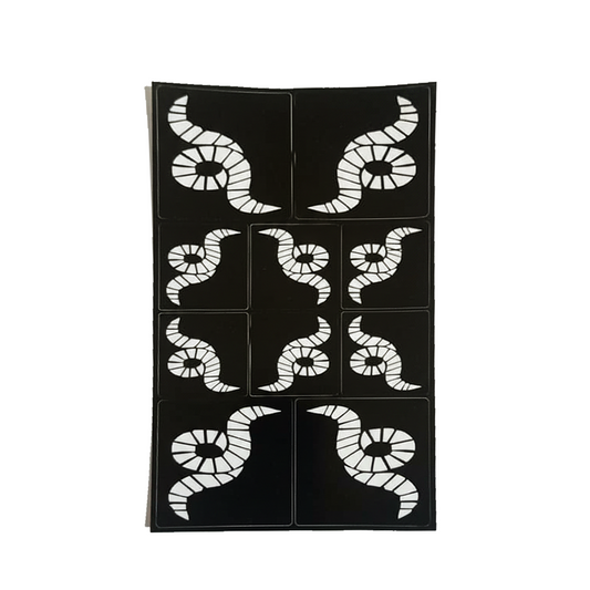 Henna Stencil, Elegant Decorative Design - Segmented Serpent Coil