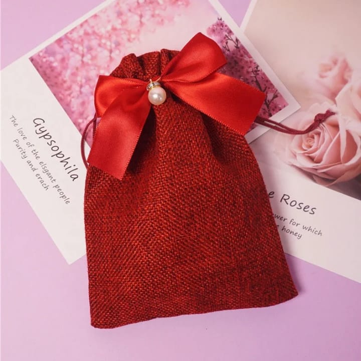 أكياس تخزين من الكتان والخيش والجوت، مزودة برباط