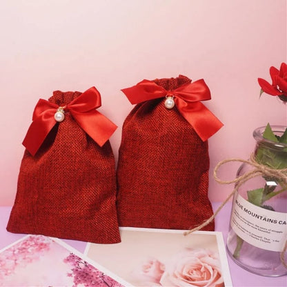 أكياس تخزين من الكتان والخيش والجوت، مزودة برباط