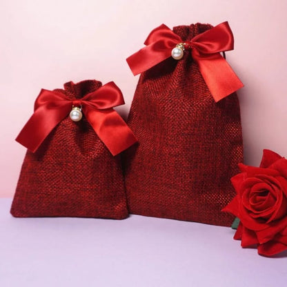 أكياس تخزين من الكتان والخيش والجوت، مزودة برباط